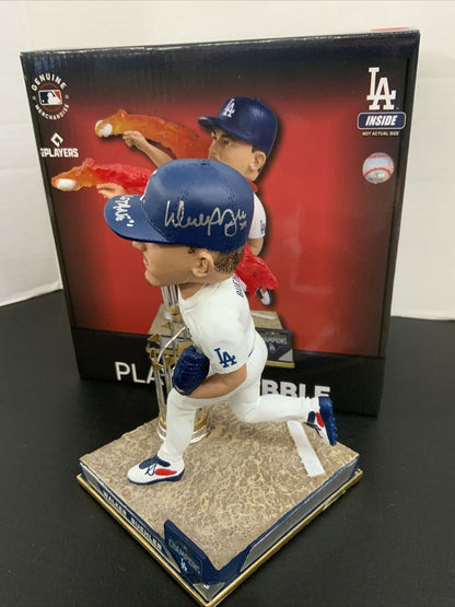 WALKER BUEHLER DODGERS SIGNED FLAME THROWING CHAMPIONSHIP BOBBLEHEAD BUETANE BAS