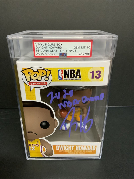 DWIGHT HOWARD SIGNED LAKERS FUNKO POP "NBA CHAMPS" GEM MT 10 PSA SLABBED 1C40758