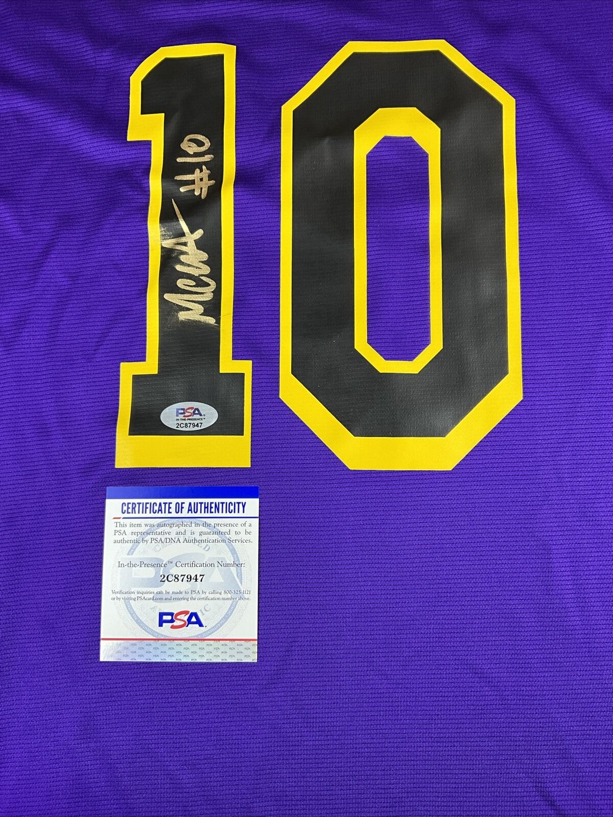 MAX CHRISTIE SIGNED LOS ANGELES LAKERS FANATICS PURPLE JERSEY PSA ITP 2C87947