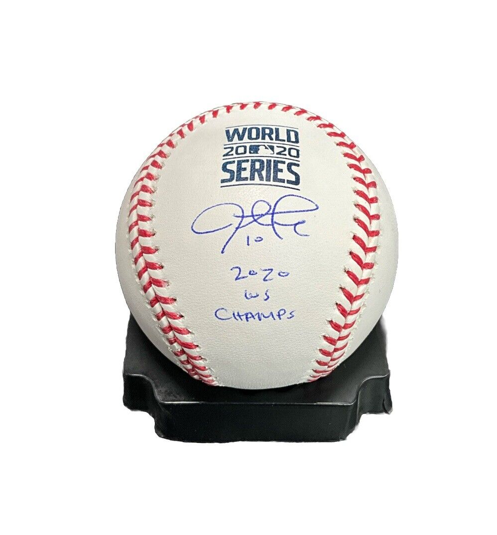 JUSTIN TURNER DODGERS SIGNED 2020 WORLD SERIES BASEBALL "2020 WS CHAMPS" BAS ITP