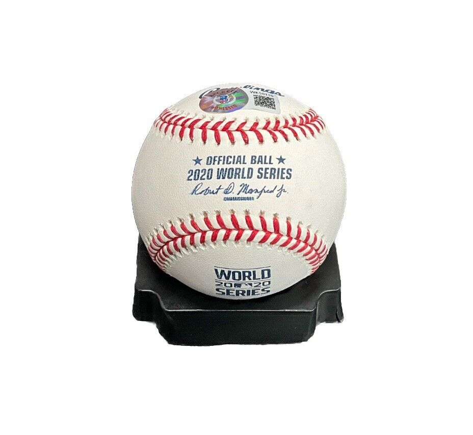 JUSTIN TURNER DODGERS SIGNED 2020 WORLD SERIES BASEBALL "2020 WS CHAMPS" BAS ITP