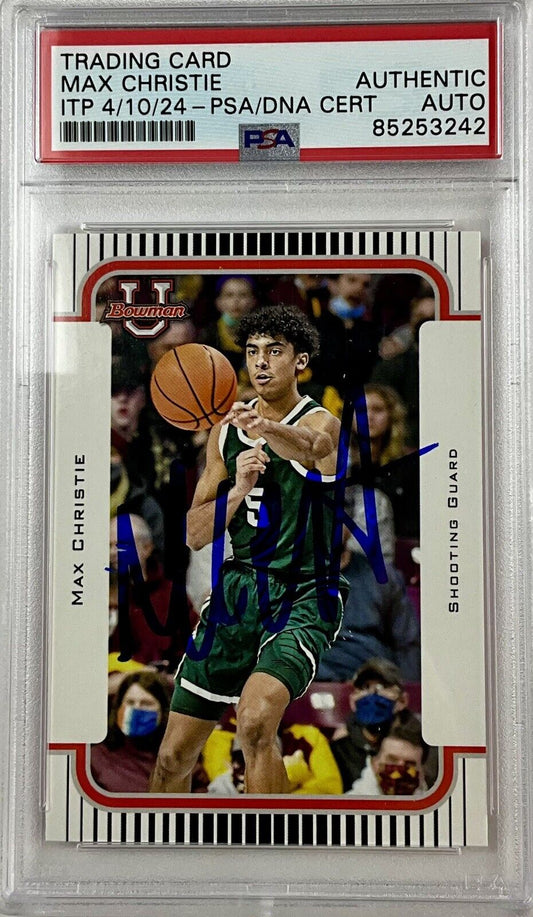 MAX CHRISTIE SIGNED MICHIGAN STATE 2021/22 BOWMAN UNIVERSITY 2K3B-7 PSA 85253242