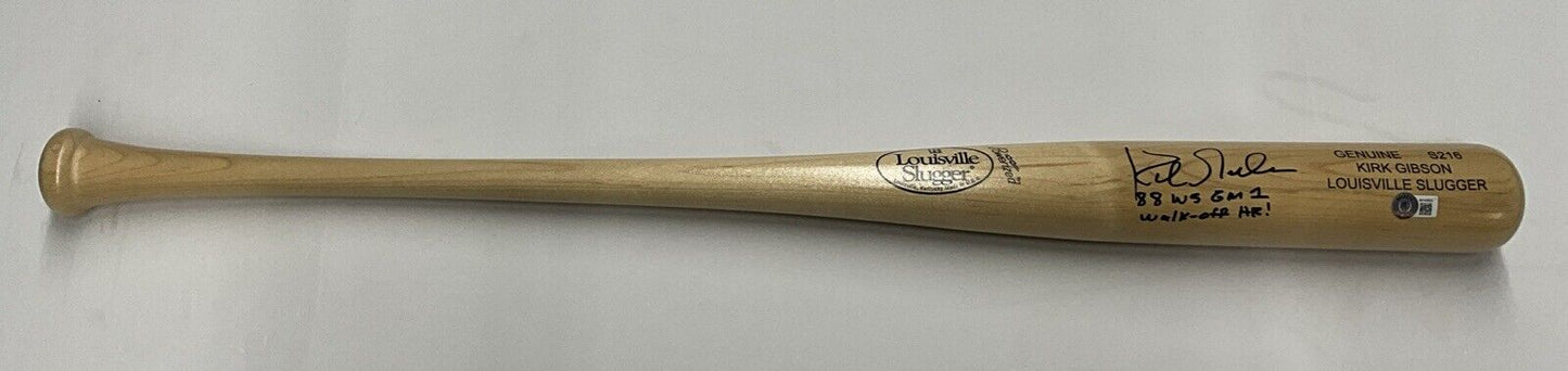 KIRK GIBSON DODGERS SIGNED LOUISVILLE SLUGGER BAT "88 WS WALK OFF HR BAS W140603