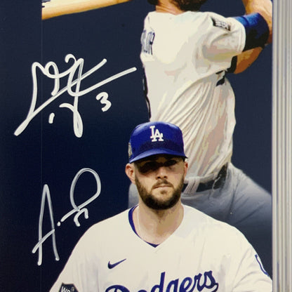 18/20 DODGERS 2020 WORLD SERIES 16X20 PHOTO WITH 10 AUTOGRAPHS MUNCY TAYLOR PSA