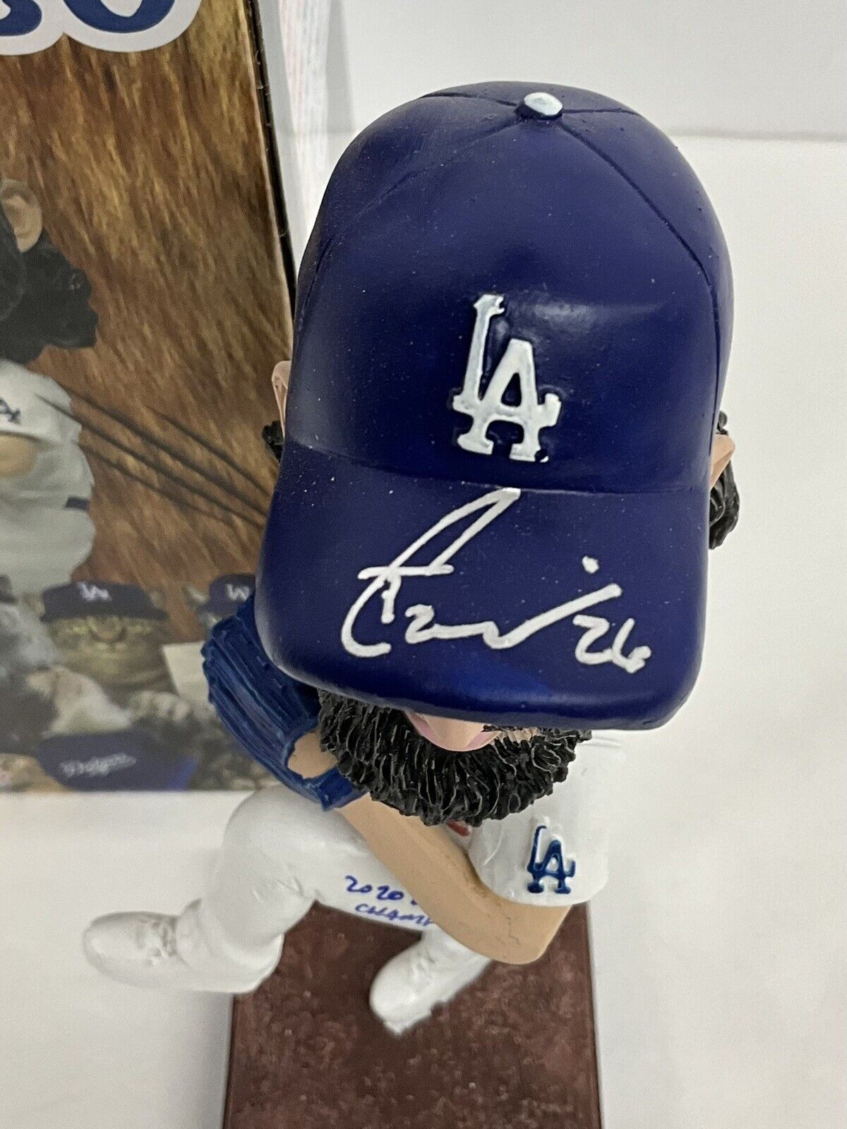 TONY GONSOLIN SIGNED DODGERS SGA BOBBLEHEAD "2020 WS CHAMPS" INSCRIP PSA 2C60243