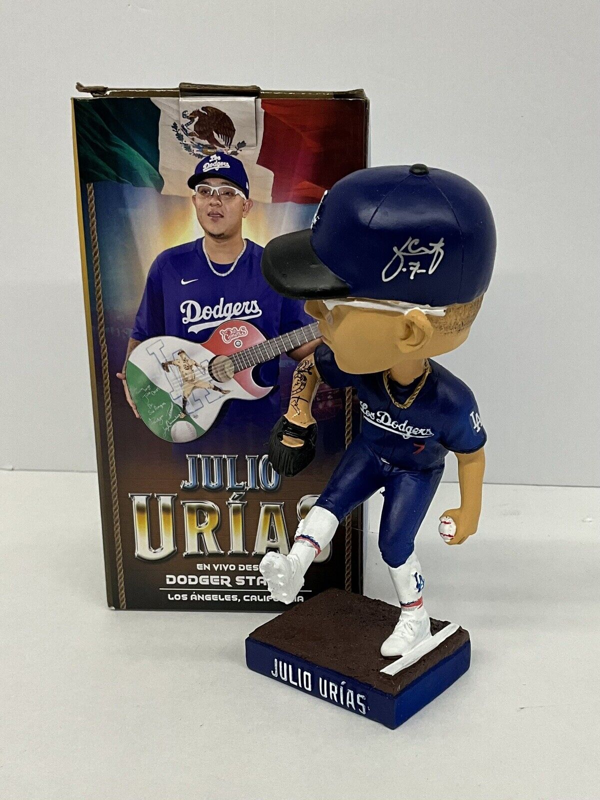 JULIO URIAS SIGNED DODGERS CITY CONNECT 2022 SGA BOBBLEHEAD BECKETT WX95680