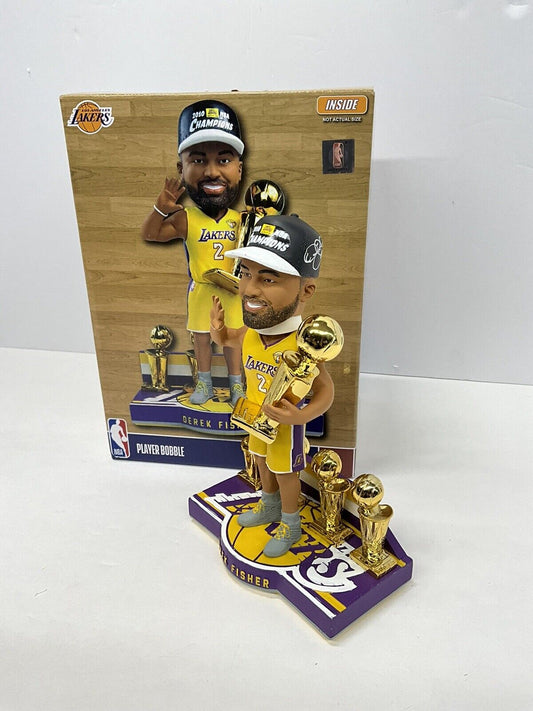 DEREK FISHER SIGNED LAKERS LIMITED FOCO BOBBLEHEAD "5X NBA CHAMP" PSA 1C61449