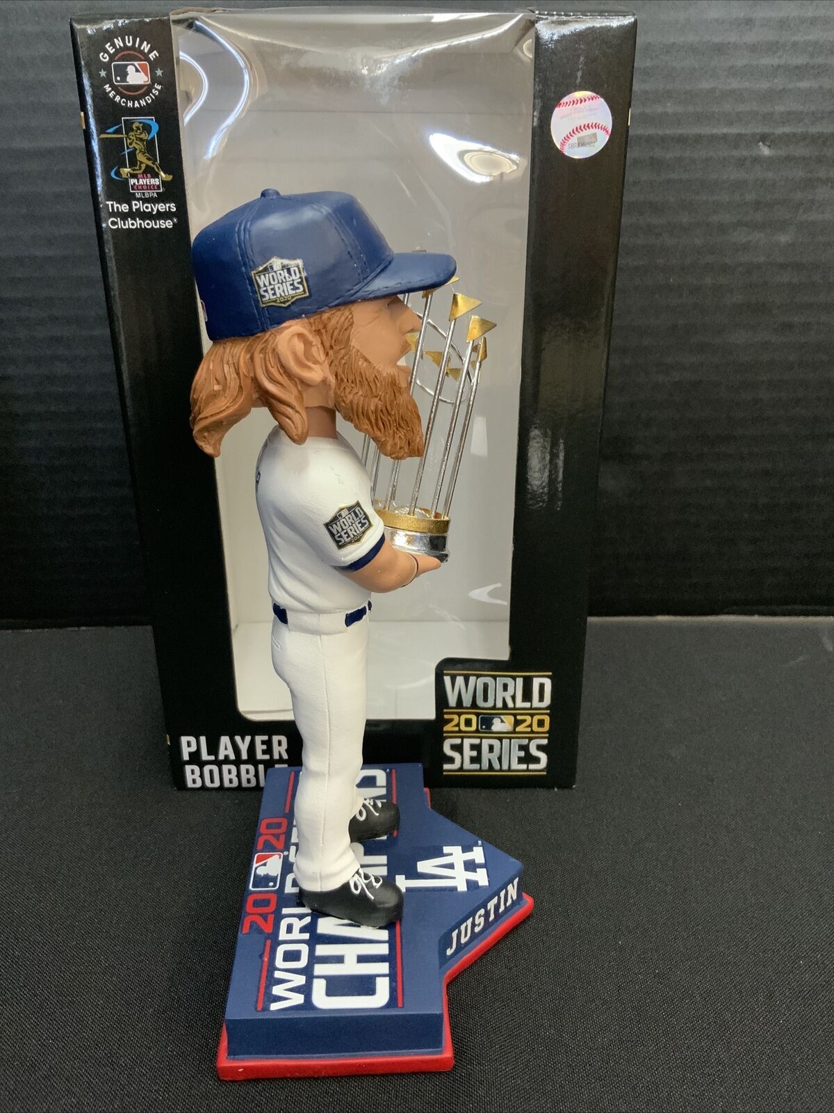 JUSTIN TURNER DODGERS SIGNED FOCO 2020 WS CHAMPIONSHIP BOBBLEHEAD PSA 9A70524