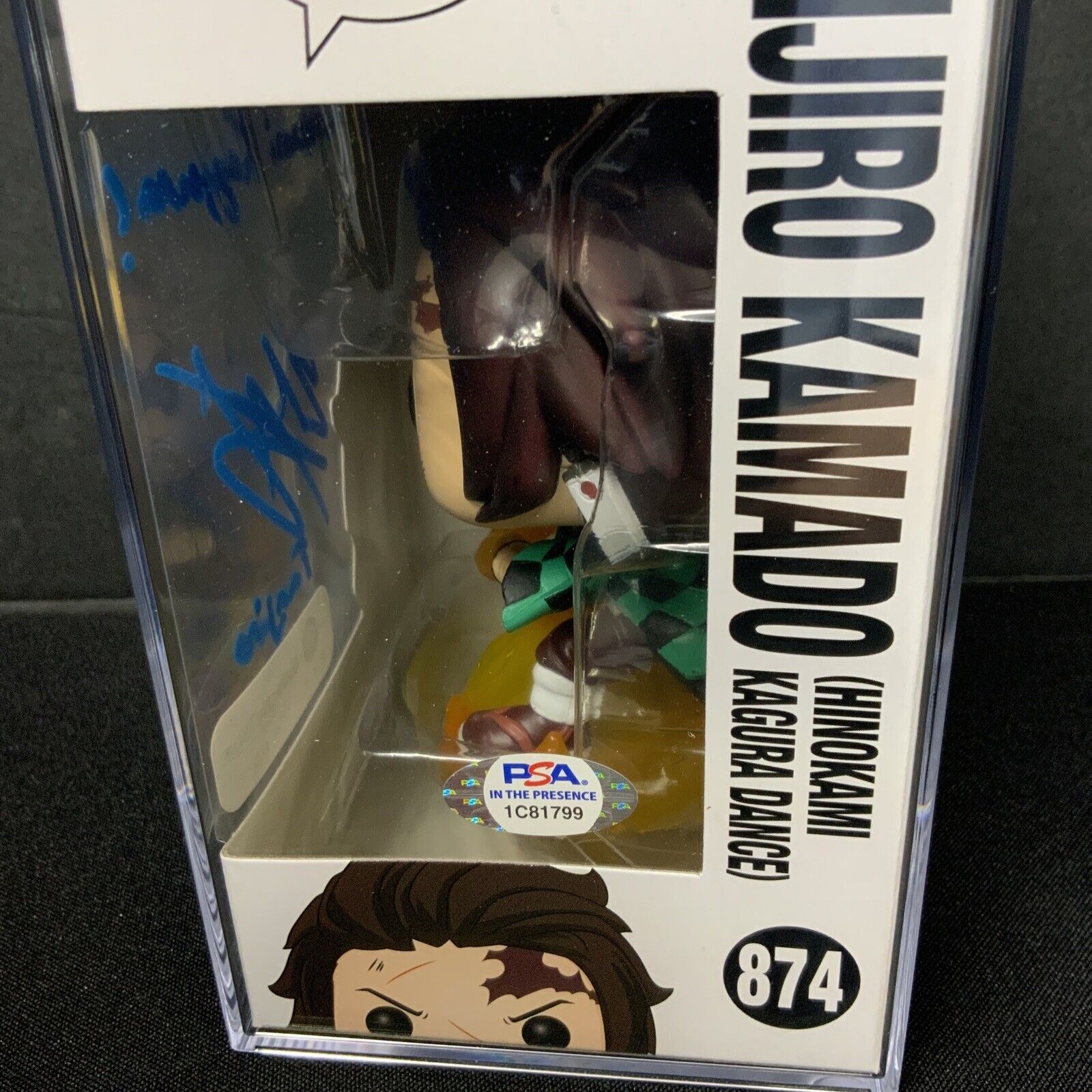 ZACH AGUILAR SIGNED TANJIRO KAMADO FUNKO POP 874 PSA 1C81799 GEM MT 10 AUTO