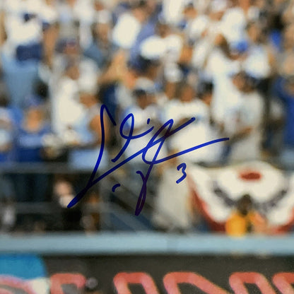 CHRIS TAYLOR DODGERS 2020 WORLD SERIES CHAMP SIGNED 16X20 HOMERUN PHOTO BLUE PSA