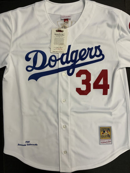 FERNANDO VALENZUELA SIGNED DODGERS MITCHELL & NESS JERSEY 6 INSCRIPT PSA 1C52158