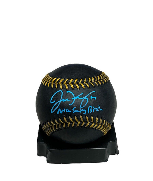 JOE KELLY DODGERS WS CHAMPION SIGNED BLACK BASEBALL "NICE SWING BITCH" PSA ITP