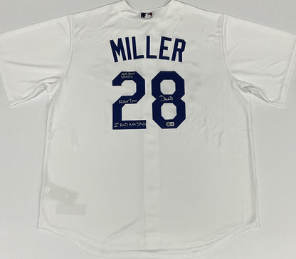 BOBBY MILLER SIGNED DODGERS JERSEY "MILLER TIME MLB DEBUT 1ST WIN " BAS 1W826526