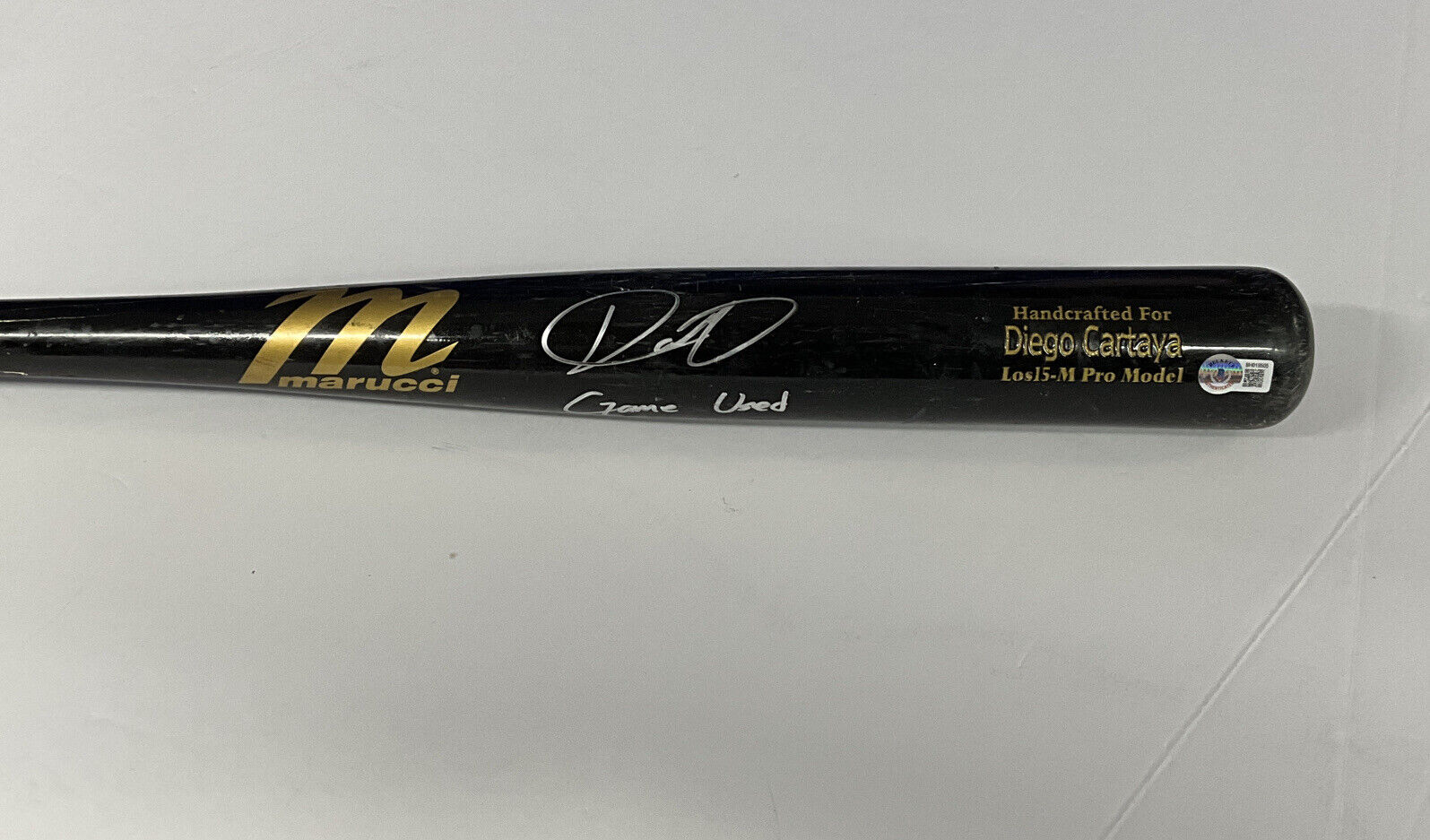 DIEGO CARTAYA DODGERS #1 PROSPECT SIGNED GAME USED MARUCCI BAT BAS BH019505