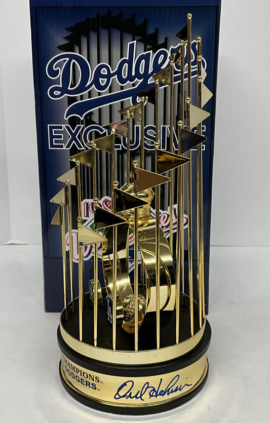 OREL HERSHISER SIGNED DODGERS 12" 1988 WORLD SERIES TROPHY 88 WS MVP PSA 9A20785