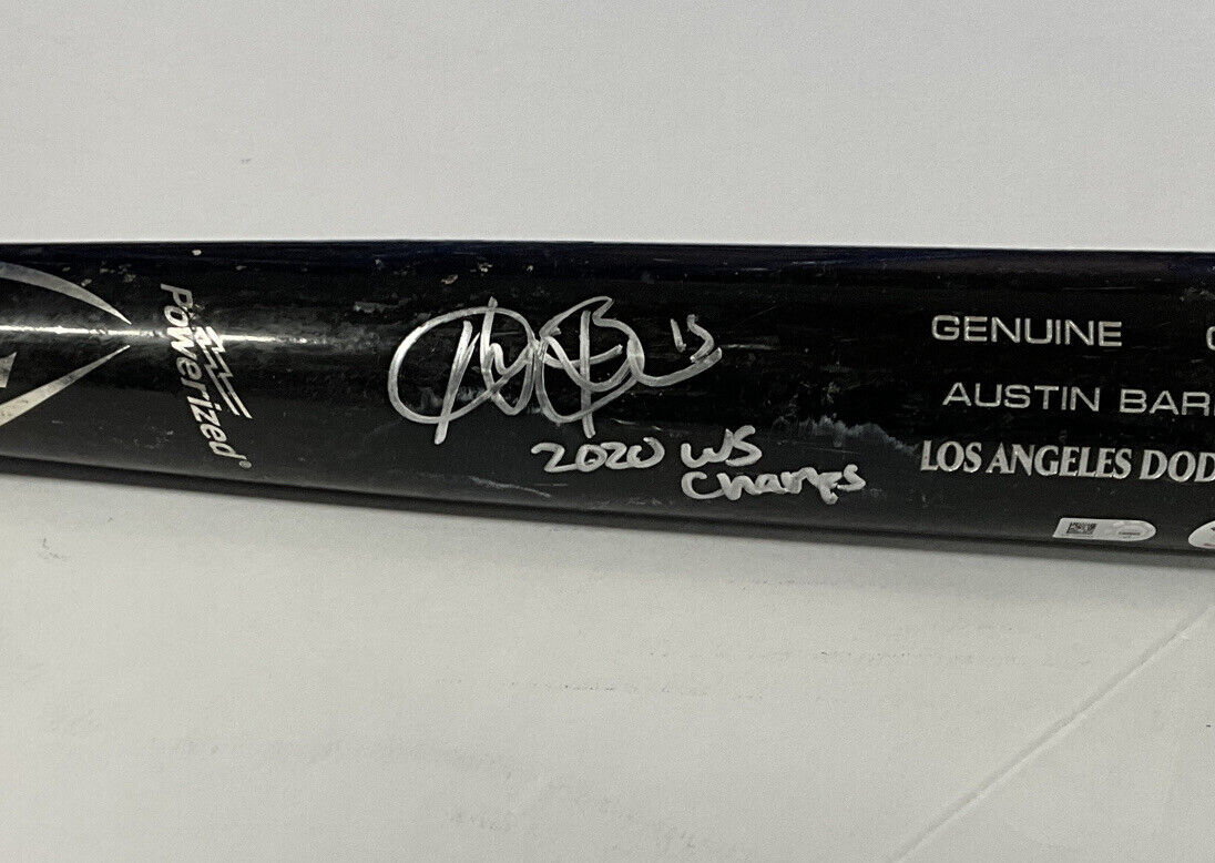 AUSTIN BARNES DODGERS SIGNED "TEAM ISSUED" LOUISVILLE SLUGGER BAT BAS WX95754