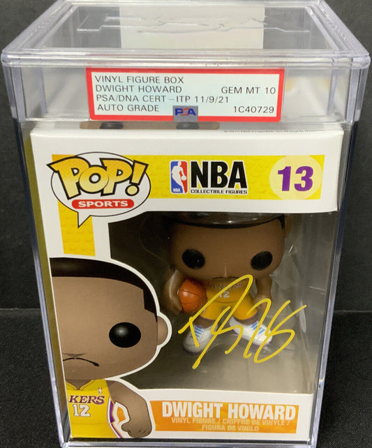 DWIGHT HOWARD SIGNED LAKERS #13 FUNKO POP PSA SLABBED GEM MINT 10 AUTO 1C40729