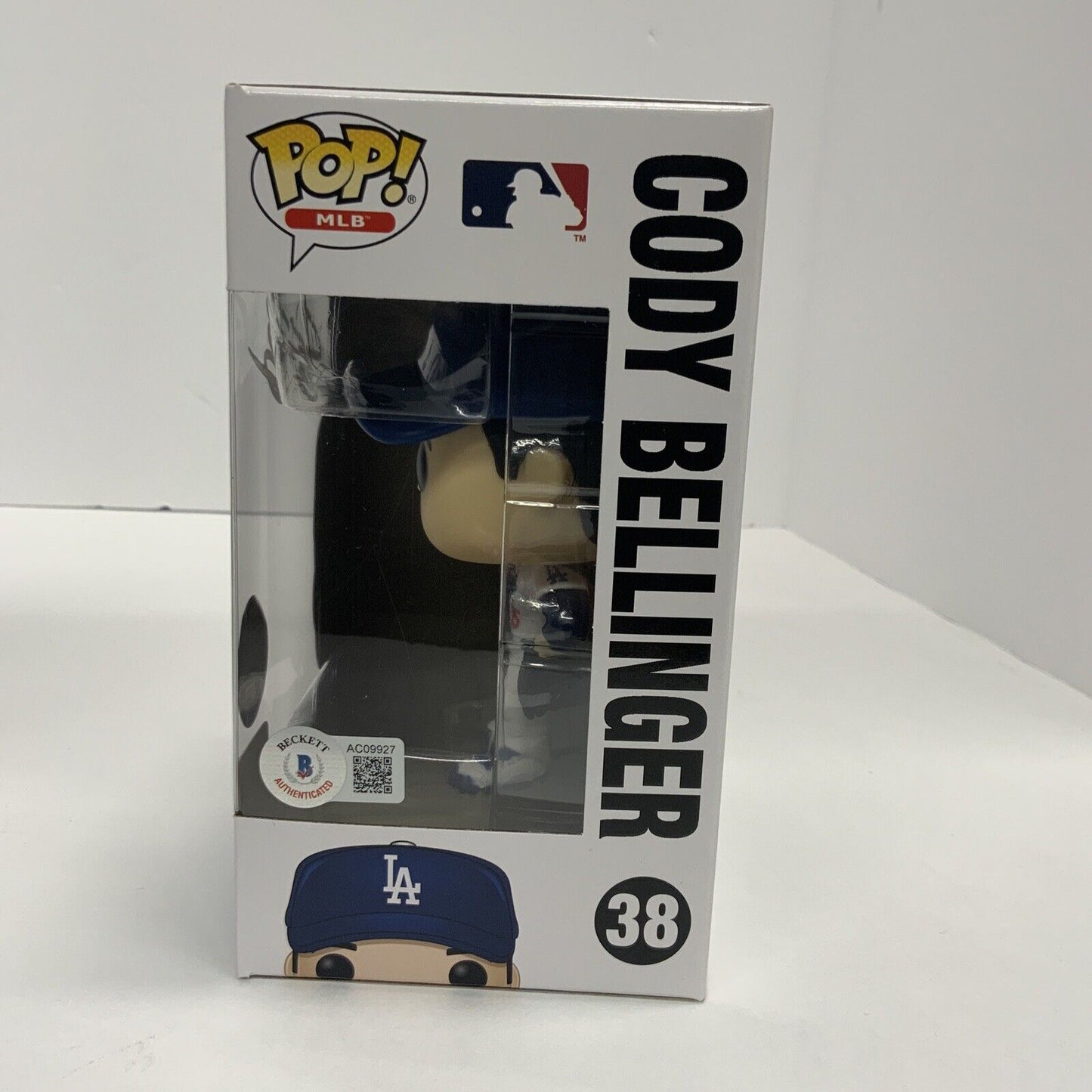 CODY BELLINGER SIGNED LOS ANGELES DODGERS WS CHAMP FUNKO POP 38 BECKETT AC09927