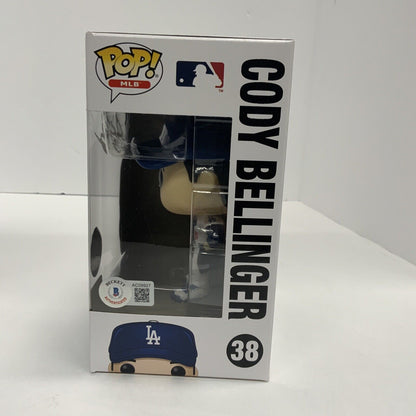 CODY BELLINGER SIGNED LOS ANGELES DODGERS WS CHAMP FUNKO POP 38 BECKETT AC09927