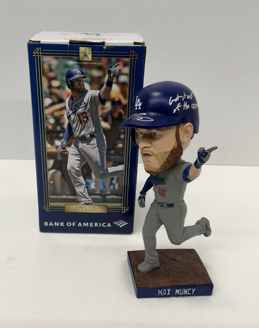 MAX MUNCY SIGNED DODGERS 2021 BOBBLEHEAD "GET IT OUT OF THE OCEAN" PSA 2C51375