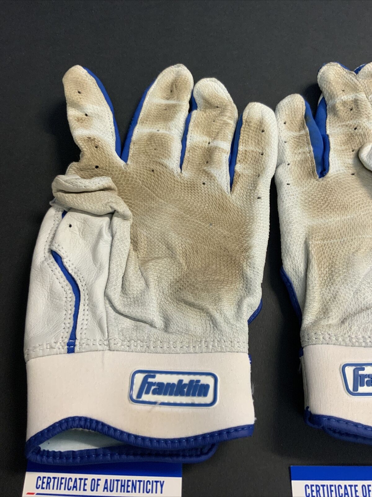 CHRIS TAYLOR  DODGERS SIGNED GAME USED BATTING GLOVES PSA WITNESS COA 1C01554/53