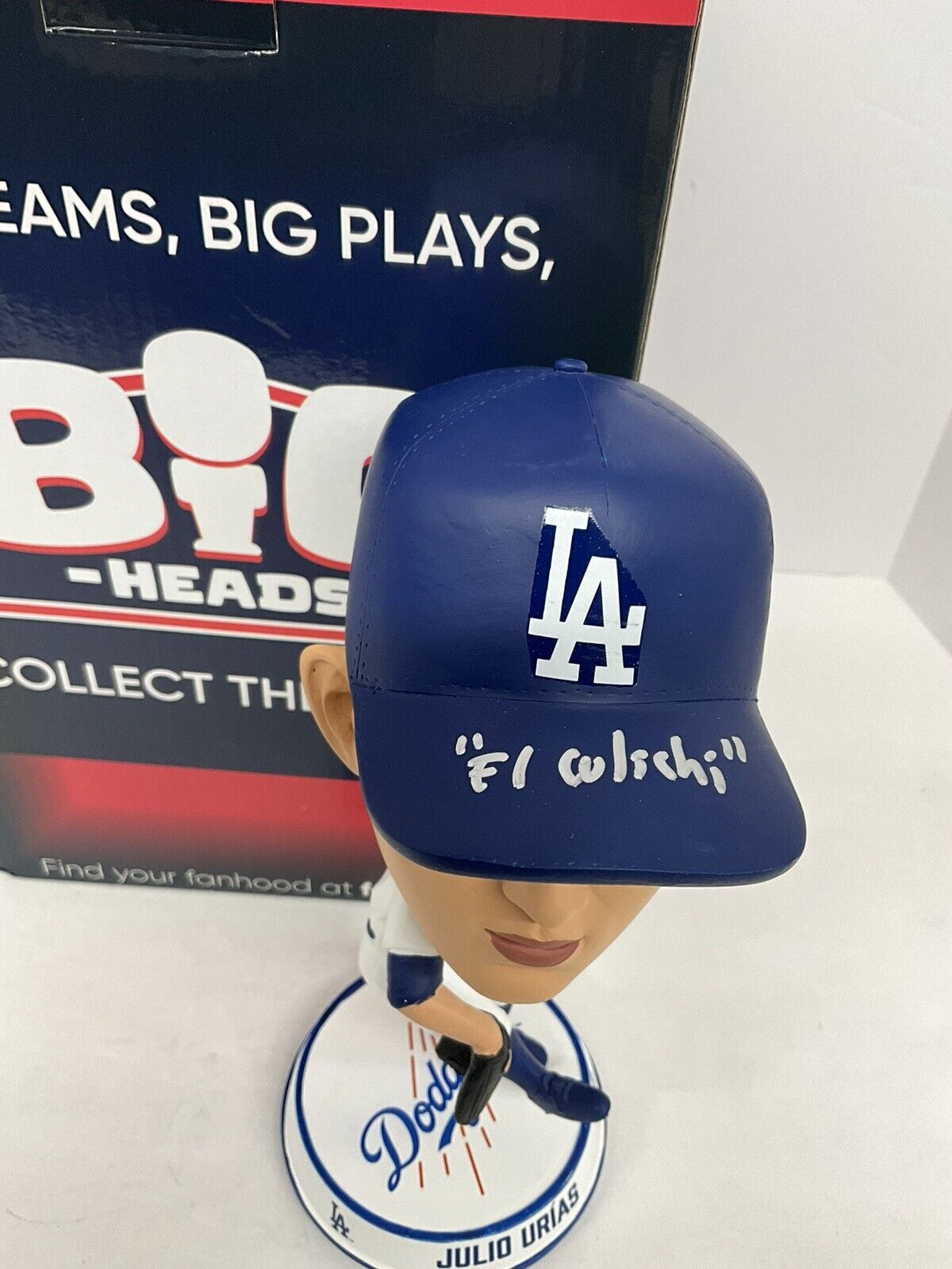 JULIO URIAS SIGNED DODGERS FOCO BIGHEAD BOBBLEHEAD /222 "EL CULICHI" BAS AC09687