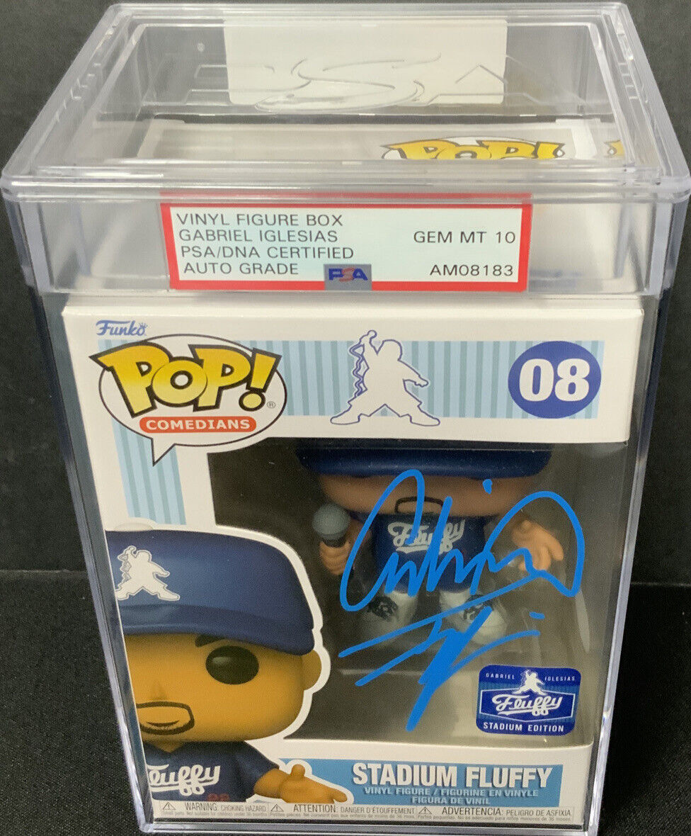 GABRIEL IGLESIAS SIGNED "STADIUM FLUFFY" FUNKO POP 08 PSA GEM MT 10 AUTO AM08183