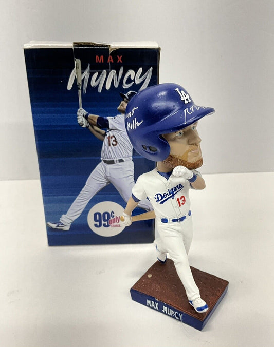 MAX MUNCY SIGNED DODGERS 2019 SGA BOBBLEHEAD "GIANT KILLER" INSCRIPT PSA 2C51368