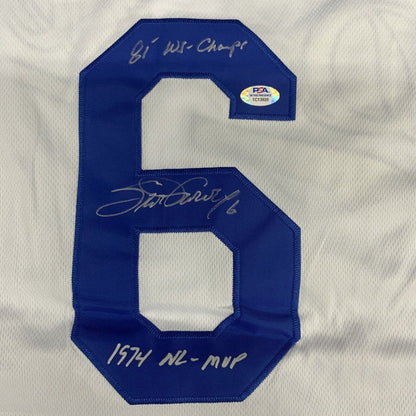 STEVE GARVEY DODGERS SIGNED JERSEY "1974 NL MVP, 81 WS CHAMPS " PSA 1C13920