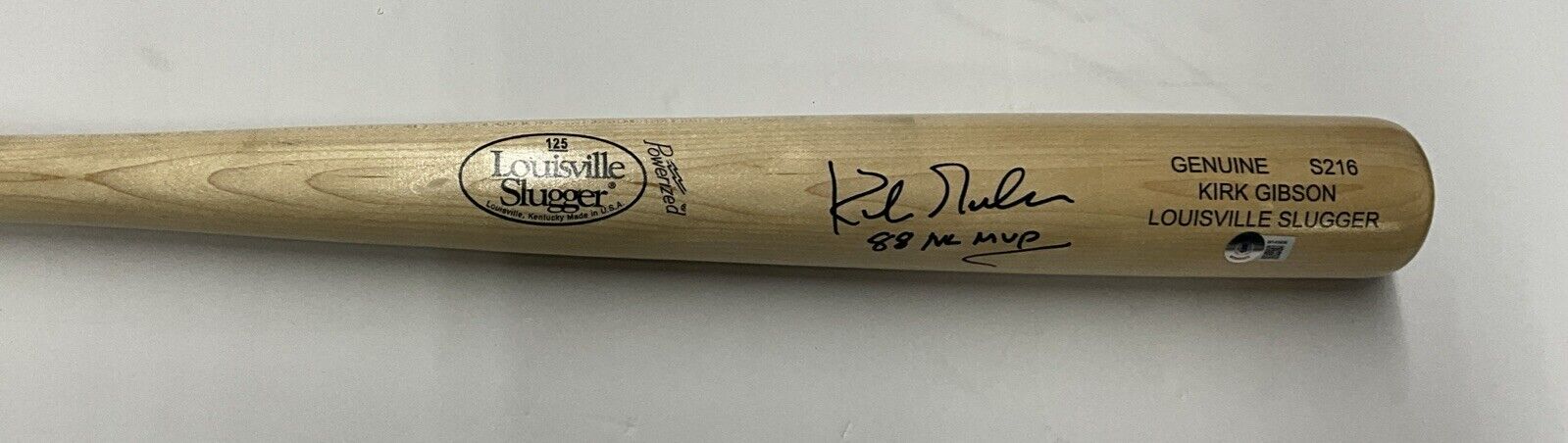 KIRK GIBSON DODGERS SIGNED LOUISVILLE SLUGGER MODEL BAT "88 NL MVP" BAS W140606