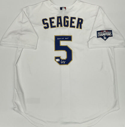 COREY SEAGER SIGNED DODGERS 2020 WS CHAMPIONS JERSEY "2020 WS MVP" FANATICS COA