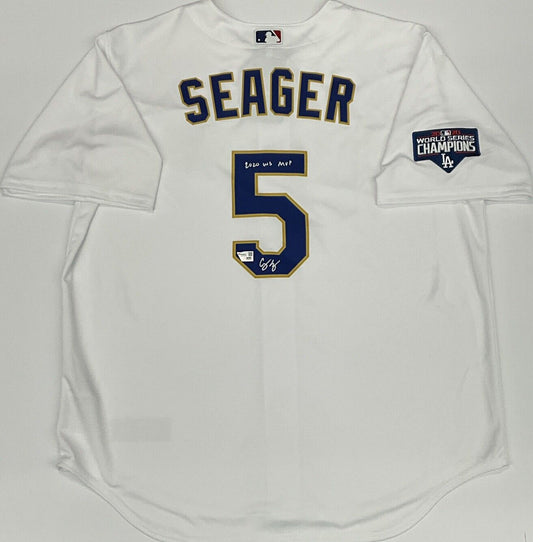 COREY SEAGER SIGNED DODGERS 2020 WS CHAMPIONS JERSEY "2020 WS MVP" FANATICS COA