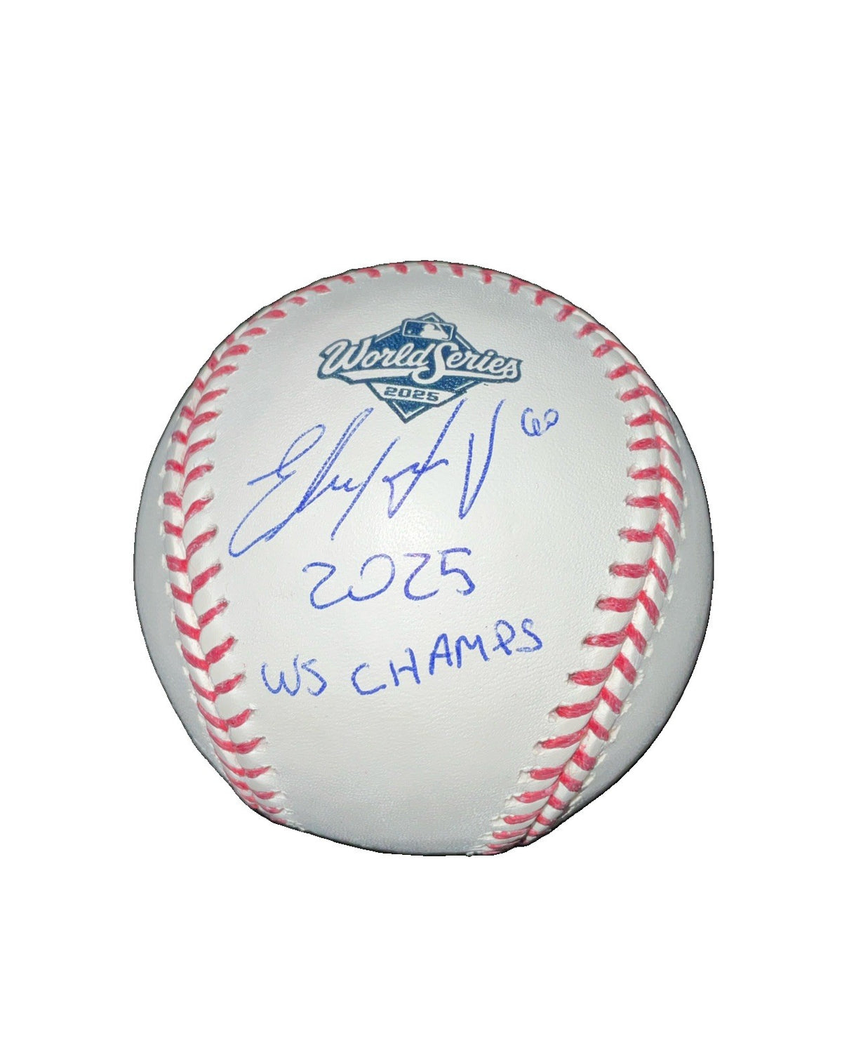 EDGARDO HENRIQUEZ DODGERS SIGNED 2025 WORLD SERIES BASEBALL "2025 WS CHAMP" PSA