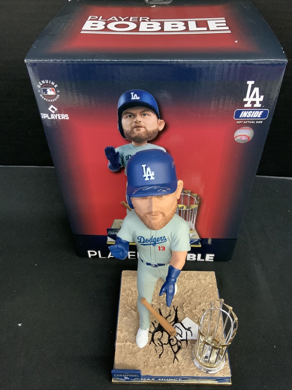 MAX MUNCY DODGERS SIGNED FOCO CHAMPIONSHIP BOBBLEHEAD "GAME 5 BOMB" PSA 9A99281