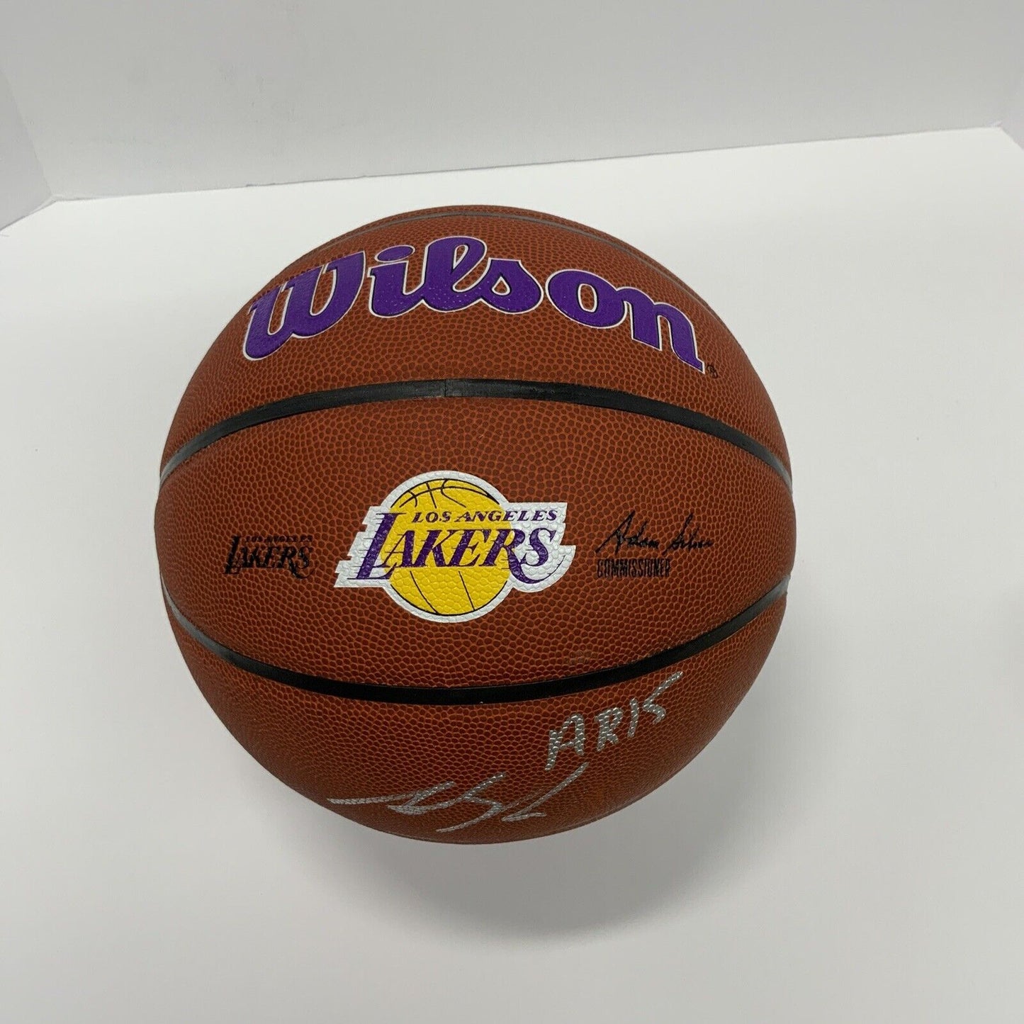 AUSTIN REAVES SIGNED WILSON LAKERS LOGO BASKETBALL "AR15" INSCRIPT JSA AK05978