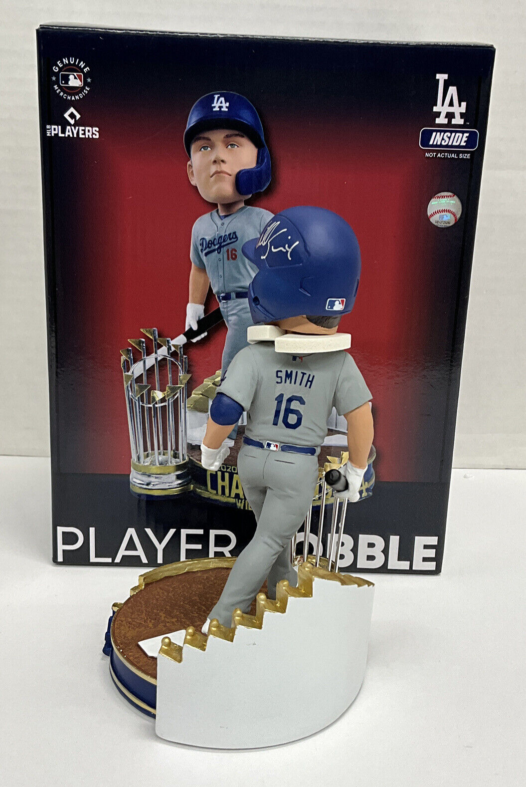 WILL SMITH DODGERS SIGNED FOCO 2020 WORLD SERIES LE #/400 BOBBLEHEAD BAS WW31079