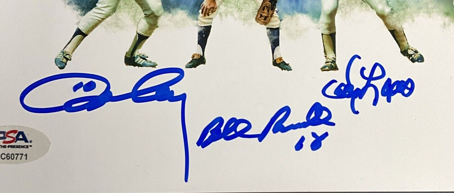 DODGERS 1981 RECORD INFIELD SIGNED 8X10 PHOTO RUSSELL GARVEY CEY LOPES JSA