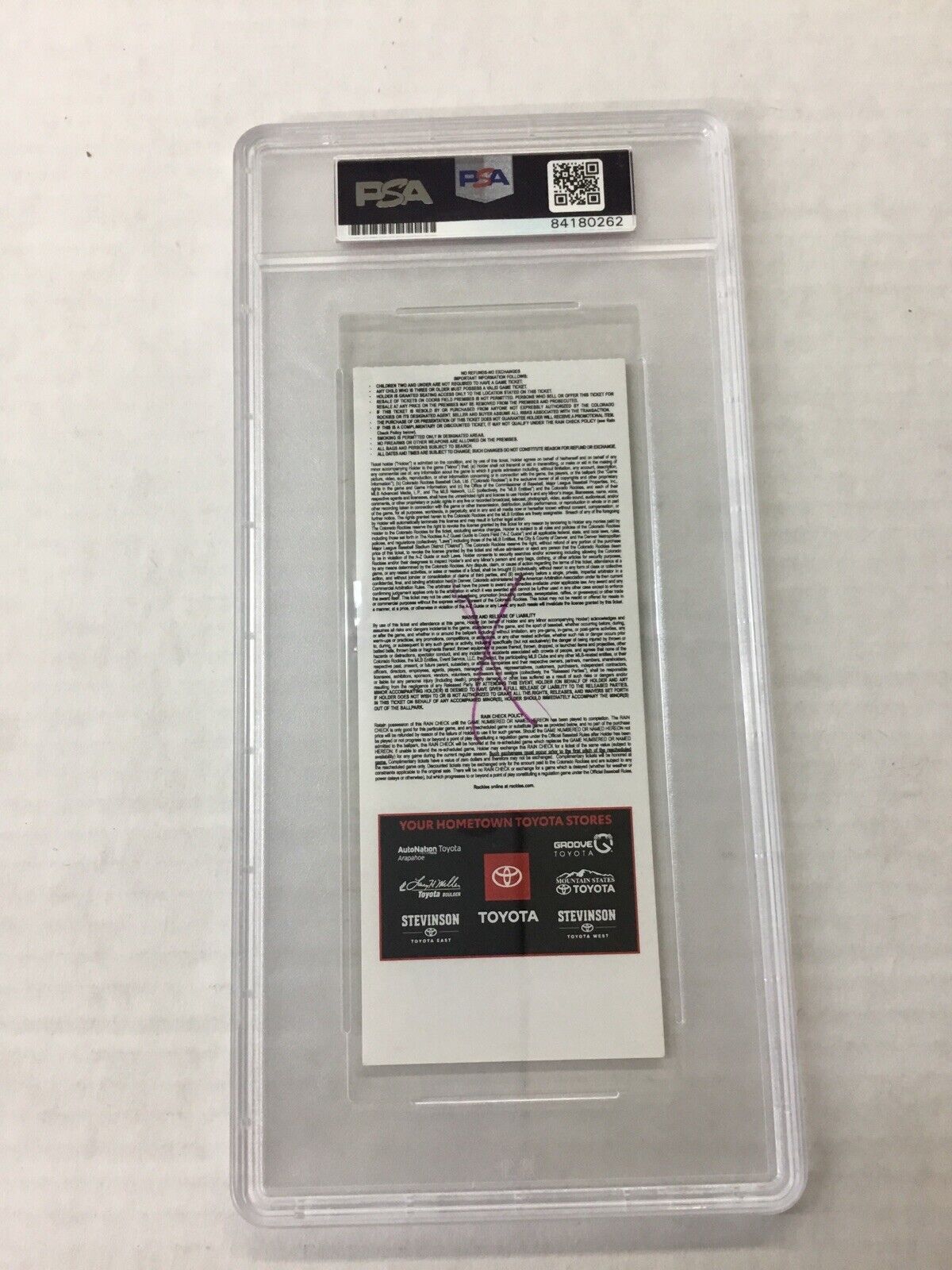 DODGERS EDWIN RIOS SIGNED 1ST MLB HIT 6-29-19 TICKET STUB PSA/DNA SLABBED 180262