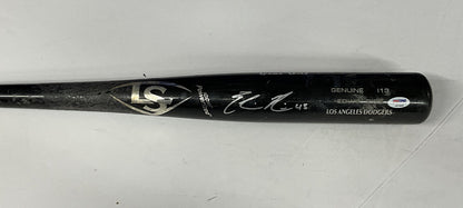 EDWIN RIOS DODGERS 2020 WS CHAMPION SIGNED LS GAME USED BAT PSA RG14845