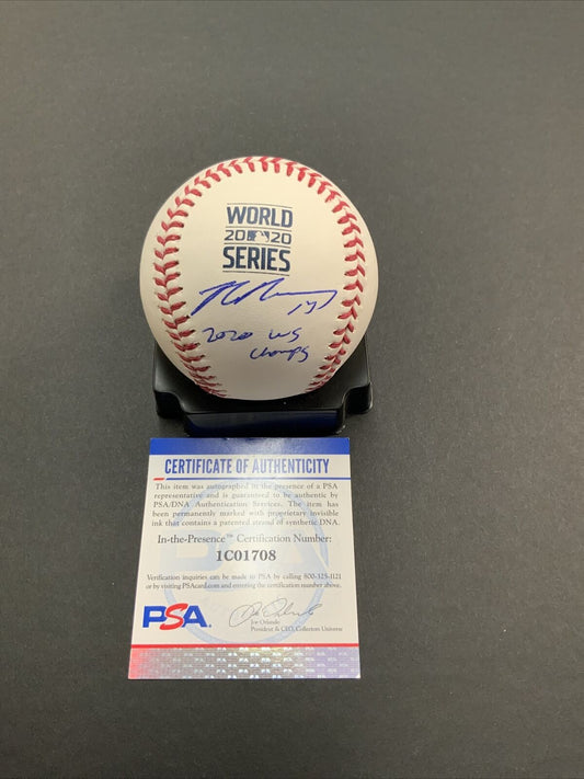 MAX MUNCY DODGERS SIGNED 2020 WS BASEBALL "2020 WS CHAMPS" INSCRIPTION PSA 