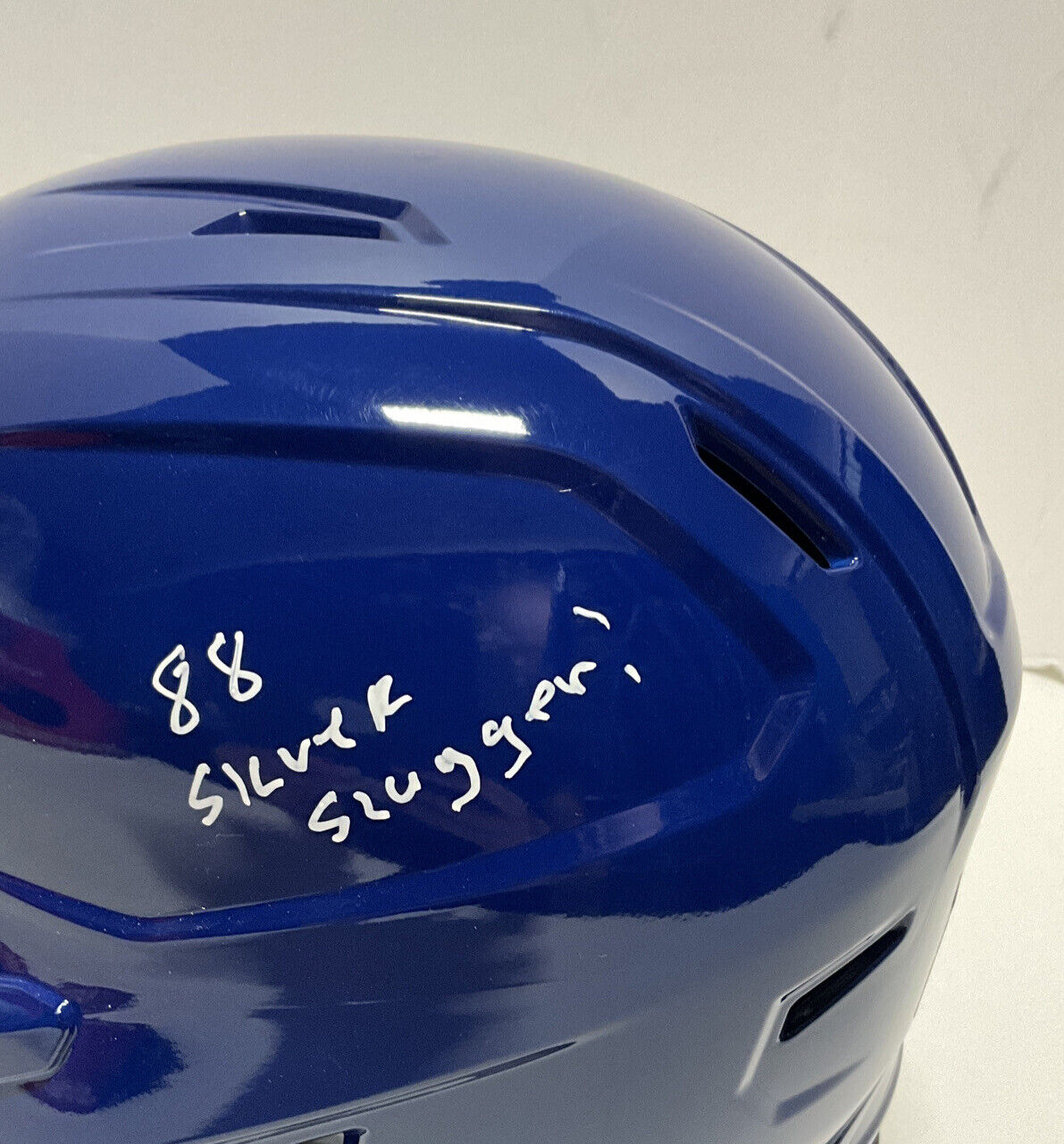 KIRK GIBSON 88 WS CHAMP SIGNED FULL SIZE DODGERS HELMET W/4 INSCRIPTIONS W140622