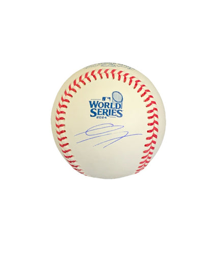 GAVIN LUX DODGERS SIGNED 2024 WORLD SERIES BASEBALL  MLB COA