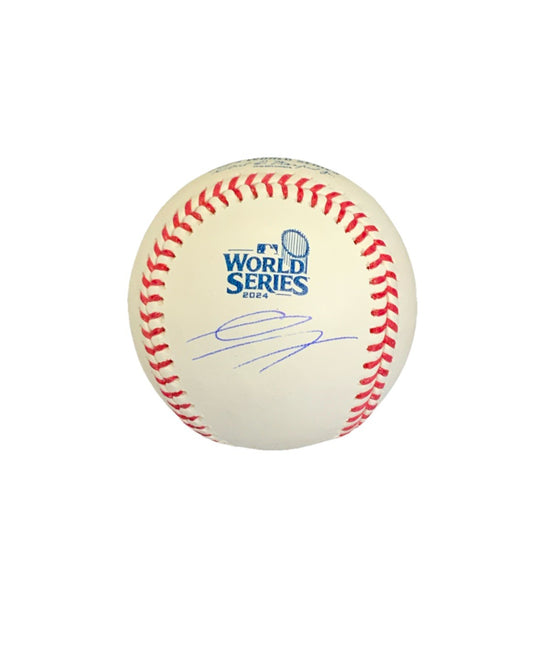 GAVIN LUX DODGERS SIGNED 2024 WORLD SERIES BASEBALL  MLB COA