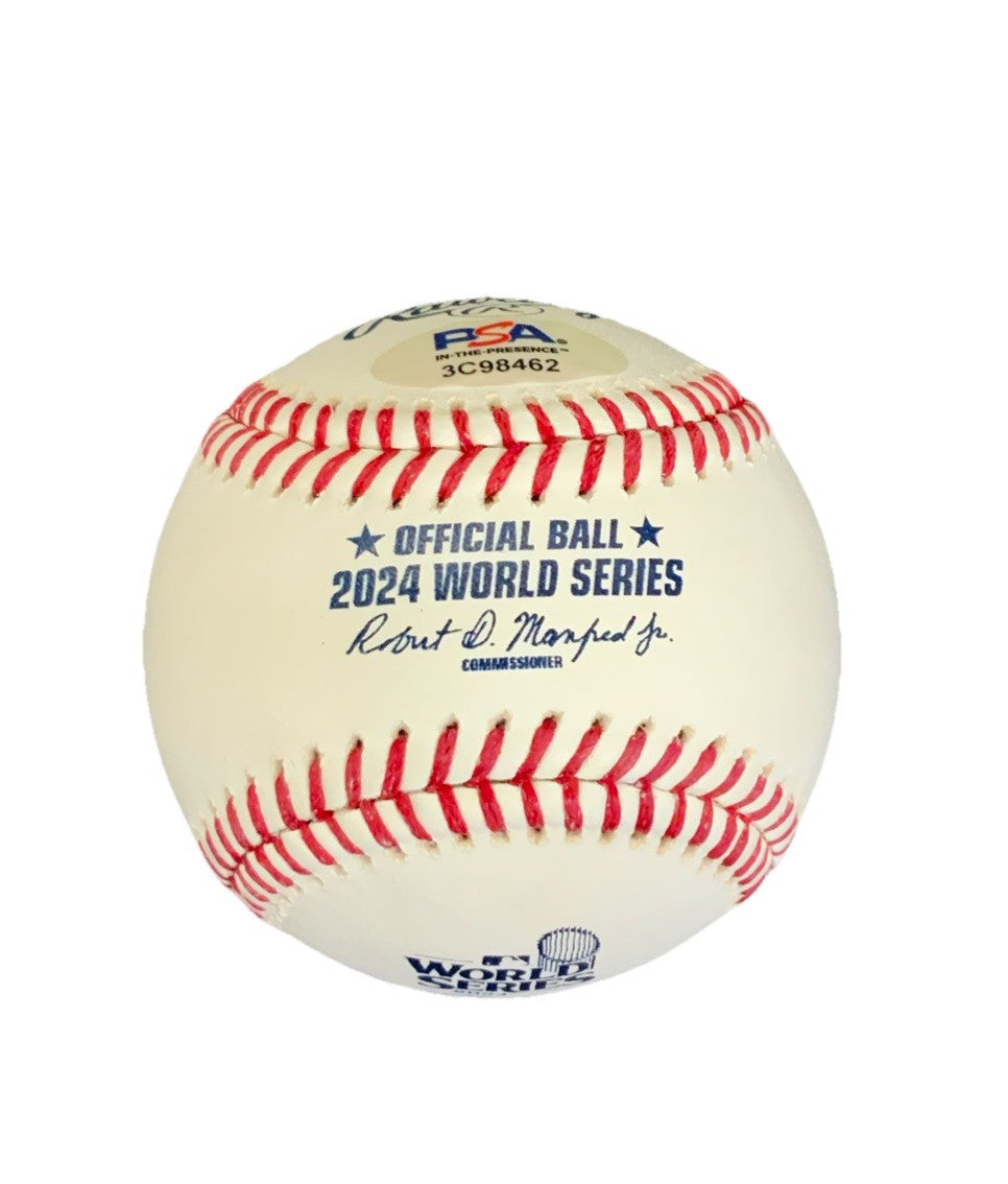 DANIEL HUDSON DODGERS SIGNED 2024 WORLD SERIES BASEBALL  PSA
