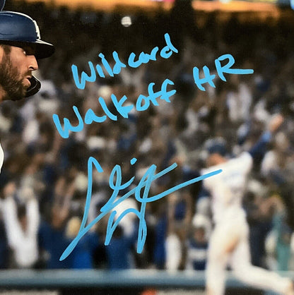 CHRIS TAYLOR DODGERS SIGNED 22X26 CANVAS "WILDCARD WALKOFF HR" PSA 2C53368