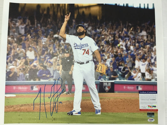 KENLEY JANSEN DODGERS ALL TIME SAVES LEADER SIGNED 18X22 CANVAS PRINT PSA 6996