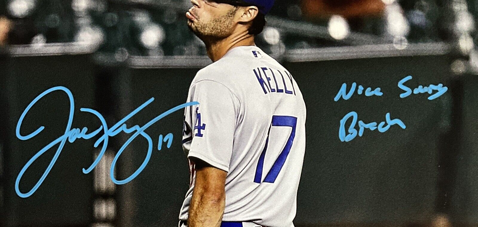 JOE KELLY SIGNED 11X14 POUTY FACE VS CARLOS CORREA PHOTO NICE SWING BITCH" B PSA