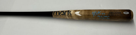 JAMES OUTMAN DODGERS SIGNED MARK LUMBER MODEL BAT "MLB DEBUT 7-31-22 PSA RG51317