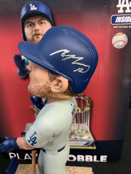 MAX MUNCY DODGERS SIGNED FOCO CHAMPIONSHIP BOBBLEHEAD PSA 1C01933