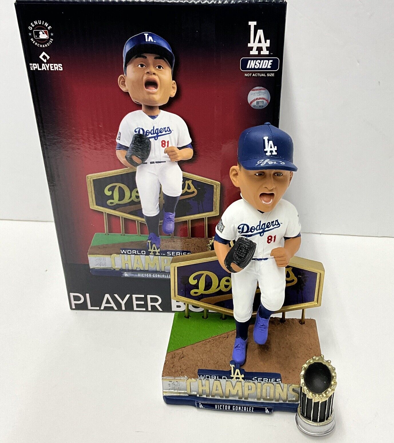 VICTOR GONZALEZ DODGERS SIGNED 20 WS FOCO BOBBLEHEAD "2020 WS CHAMP" PSA 2C88330